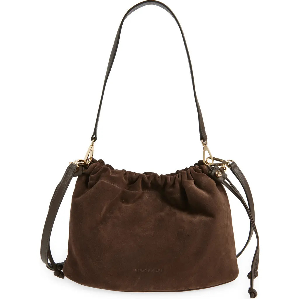 Strathberry Suede Top Handle Bag in Chocolate at Nordstrom | Nordstrom