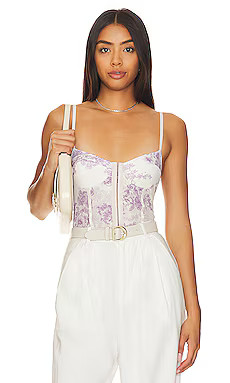 Free People X Intimately FP Night Rhythm Bodysuit in Ivory Combo from Revolve.com | Revolve Clothing (Global)