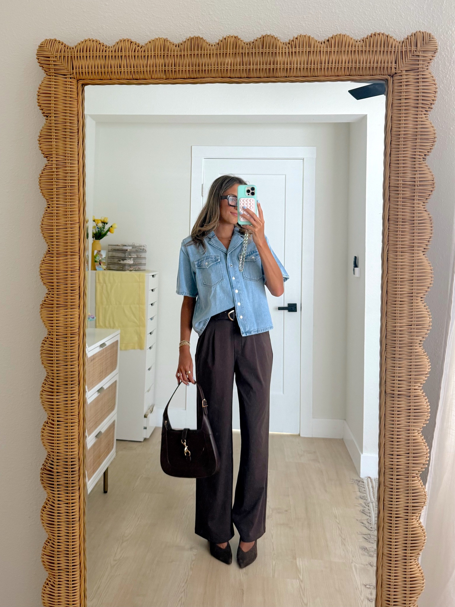 fall business casual outfit with the cutest Amazon pants! Wearing a size XS 🤓