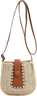 OWGSEE Monederos de paja para mujer, bolsa cruzada de paja de verano, bolsa de playa tejida de pa... | Amazon (US)
