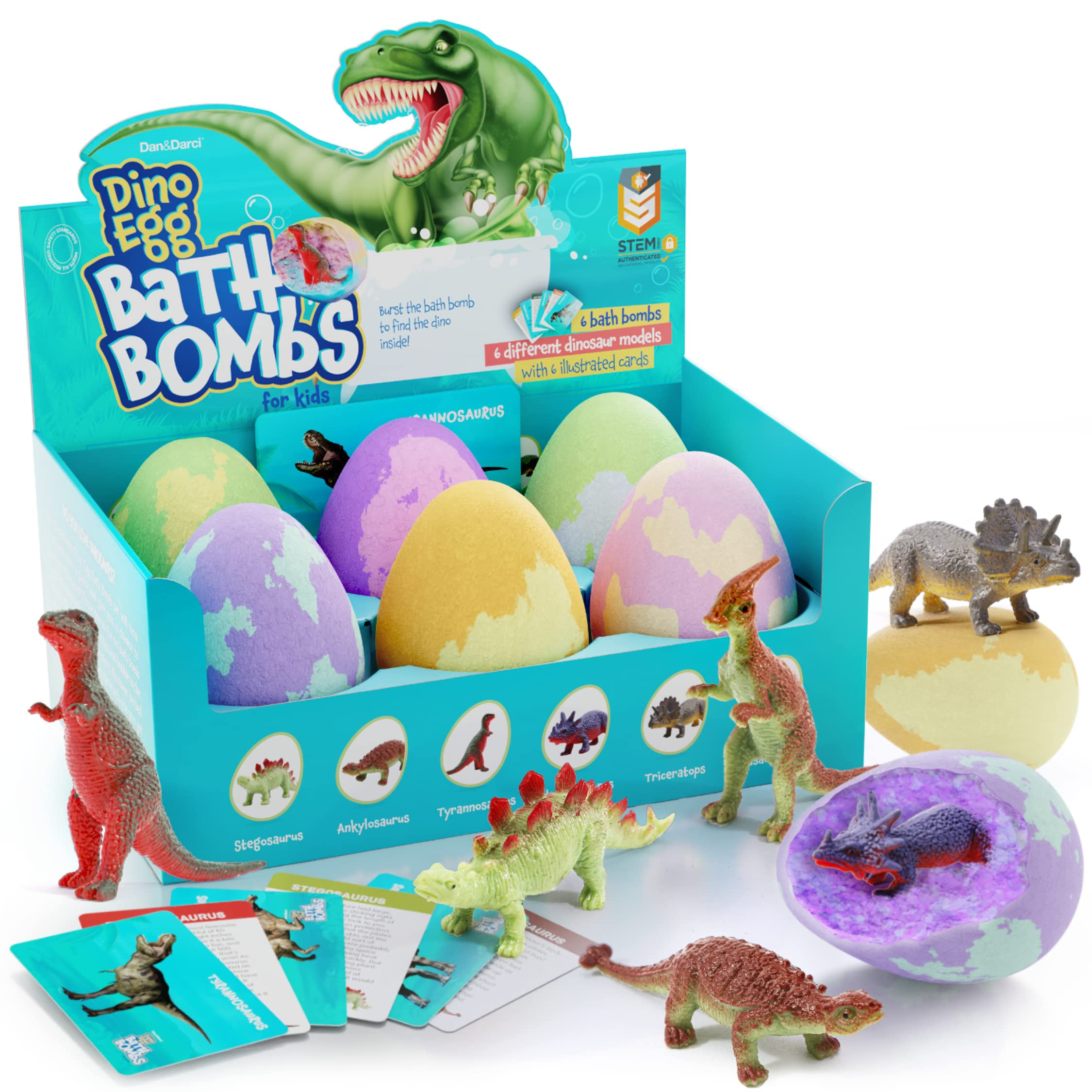 Dino Easter Egg Bath Bombs for Kids - Kid Baths Bomb with Surprise Inside - Easter Basket Stuffer... | Amazon (US)