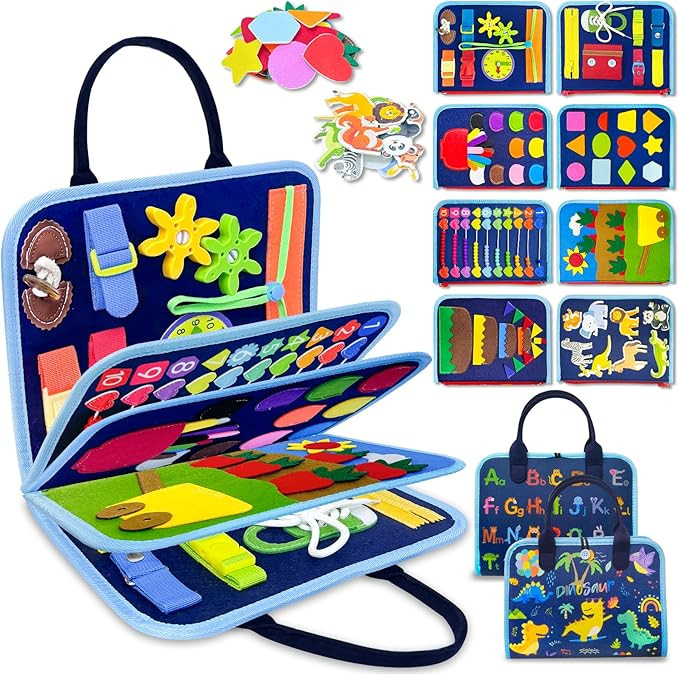 Exorany Busy Board Montessori Toys for Toddler Boy Birthday Gifts, Busy Book Sensory Learning Toy... | Amazon (US)