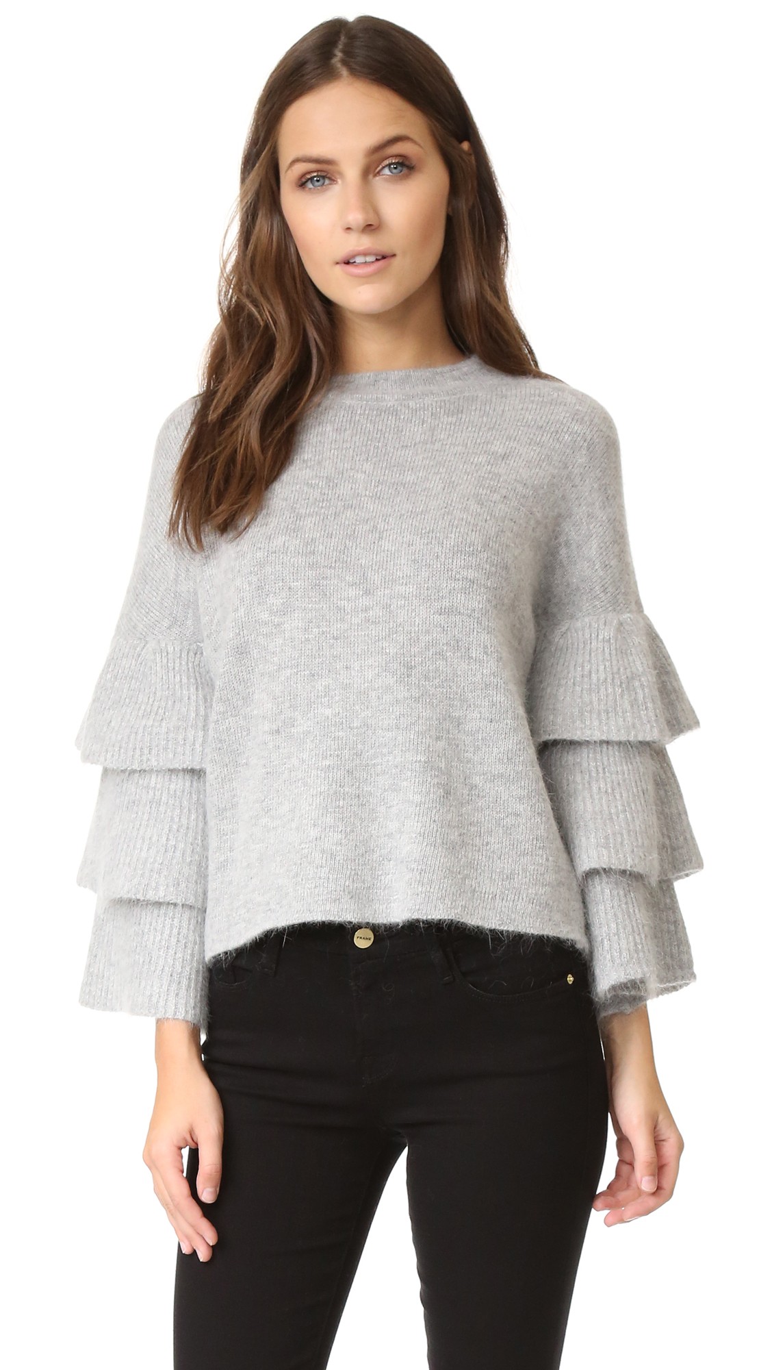Endless Rose Ruffle Sleeve Top - Grey | Shopbop
