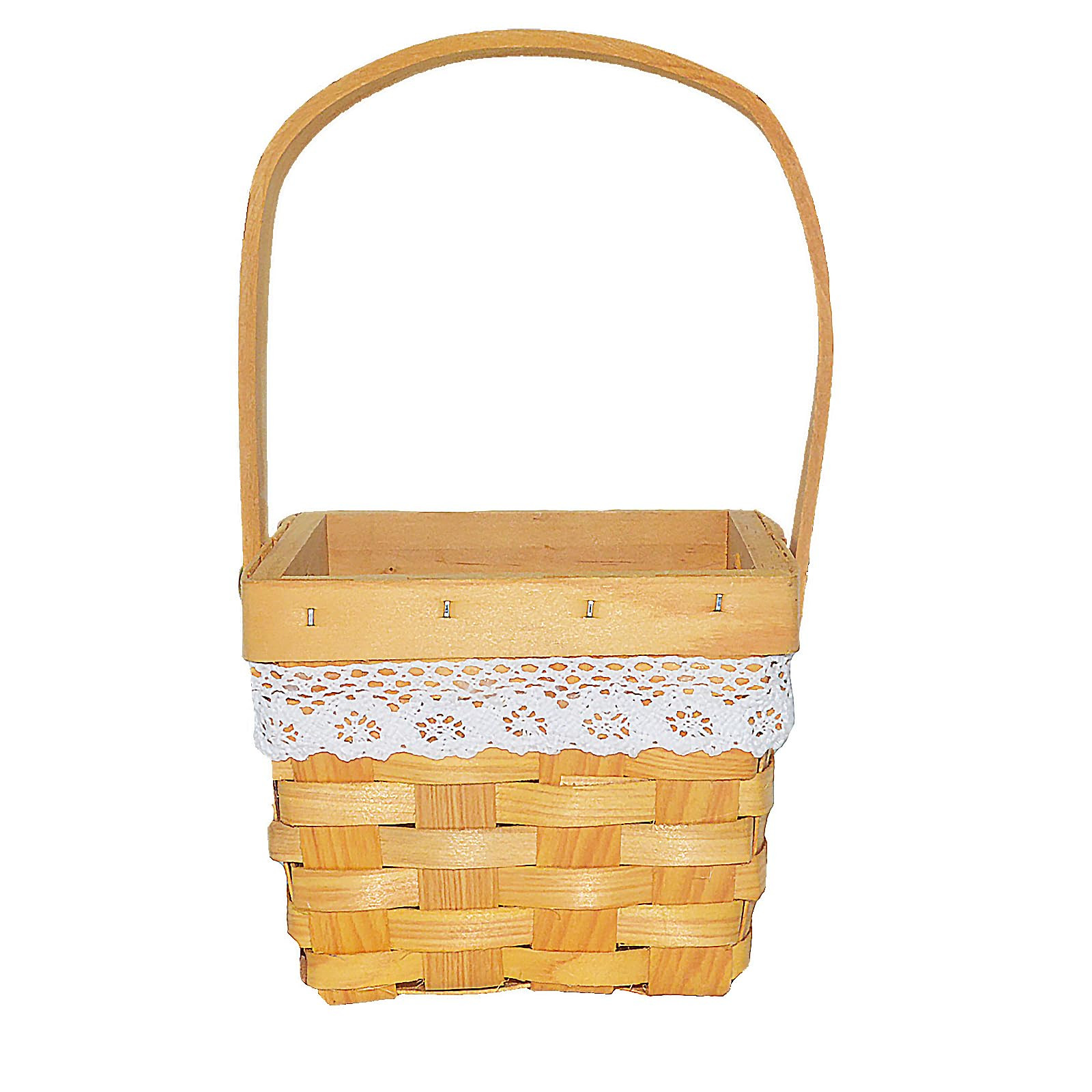Flower Girl Basket,Woven Flower Basket,Small Wooden Basket with Handle,Wedding Boy Flower Basket,... | Amazon (US)