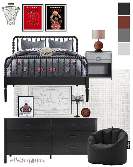 Boys basketball bedroom decor, Michael Jordan themed bedroom ideas, kids room decor mood board, boys room design #boysbedroom

#LTKHome #LTKKids #LTKSaleAlert