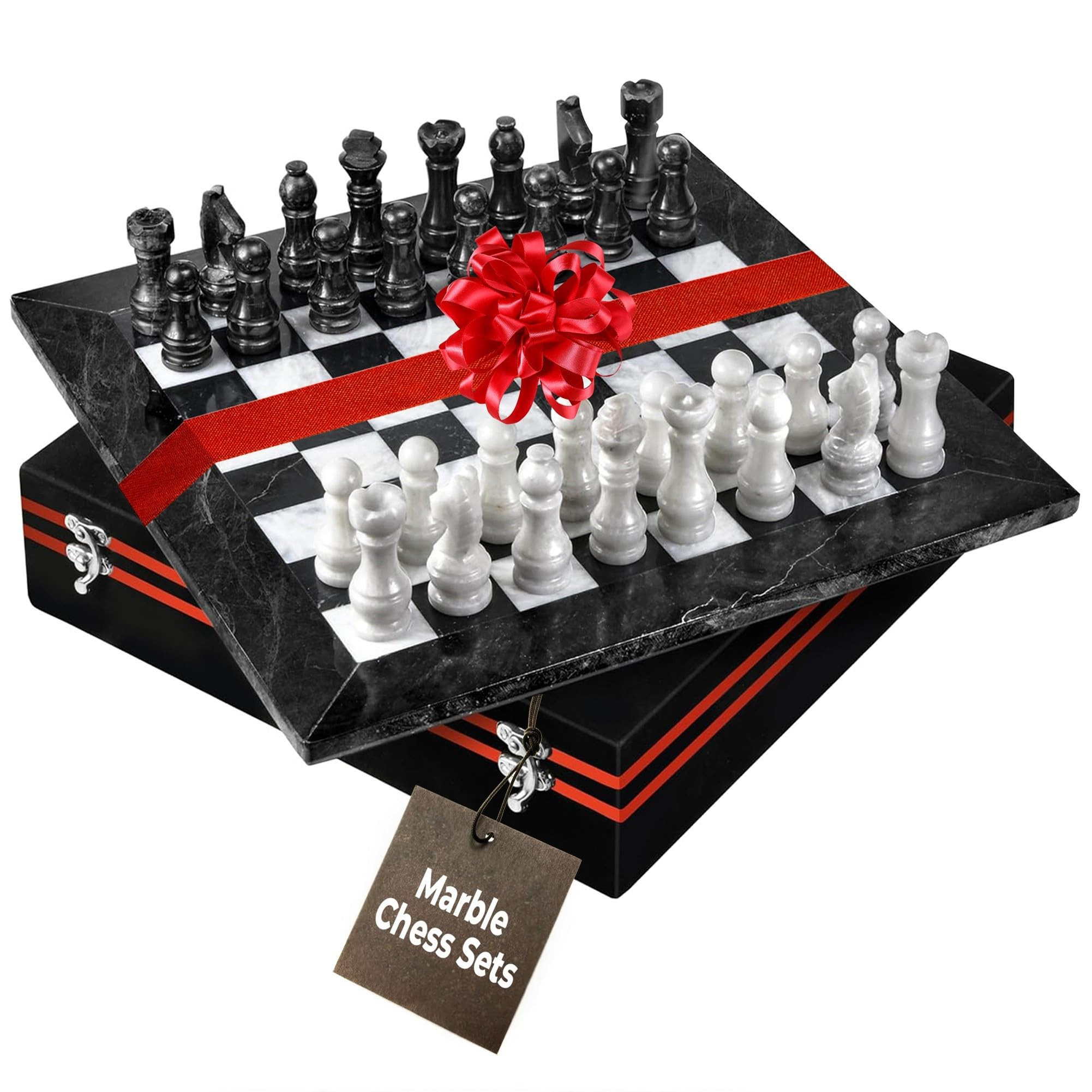 UMAID Marble Chess Set for Adults, 12" Handcrafted Marble Chess Board with Weighted Pieces and Ve... | Amazon (US)