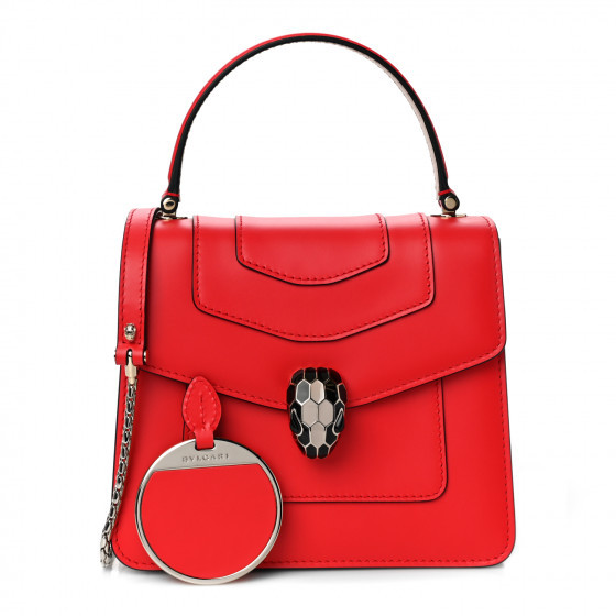 BULGARI Calfskin Serpenti Forever Top Handle Red Milky Opal | FASHIONPHILE (US)