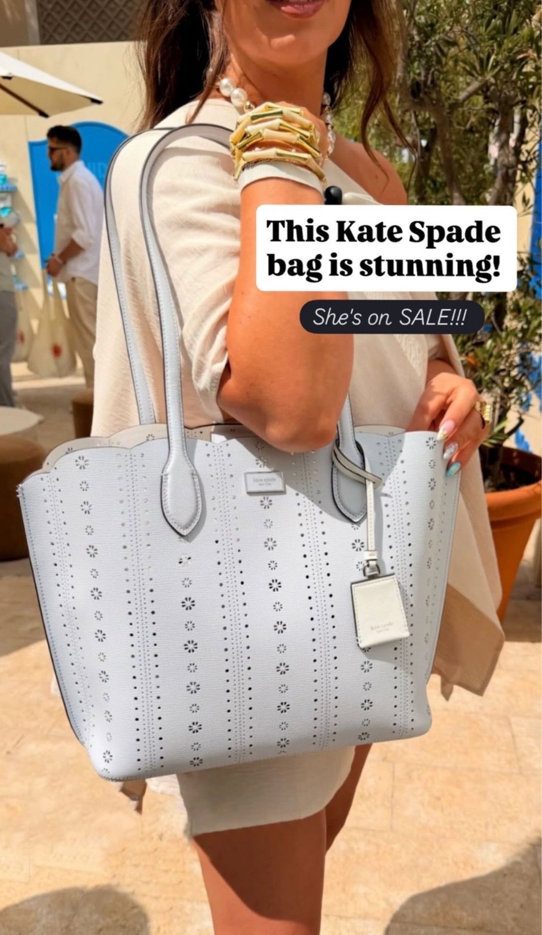 Okayyyy this bag 😍👜 The prettiest summer tote and she’s on sale!! Perfect for everyday, vacation, work, or just elevating a simple outfit 🤍 If you’ve been looking for a luxe-looking bag without the crazy price tag… this is your sign ✨ #katespade #designerstyle #summeraccessories #handbaglover #luxelookforless #ltkstyle #summerstyle #bagfinds #fashionfinds #salealert

#LTKdayinmylife #LTKmomlife #LTKootd