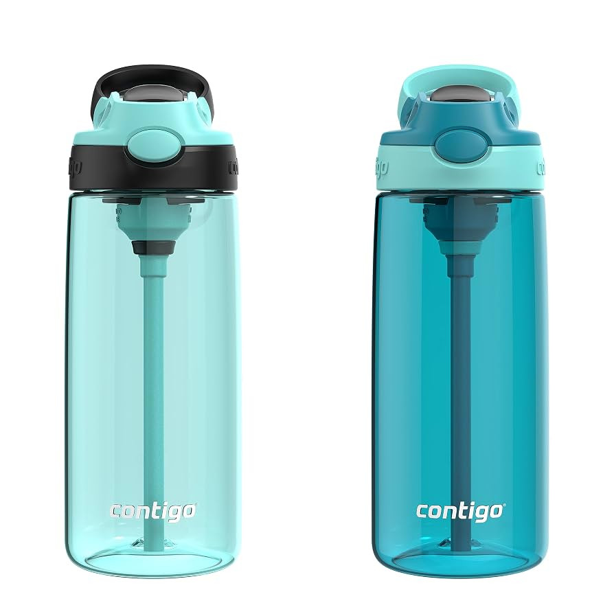 Contigo Aubrey Leak-Proof Spill-Proof Water Bottle 20oz. 2 Pack Jade/Licorice & Juniper/Jade | Amazon (US)