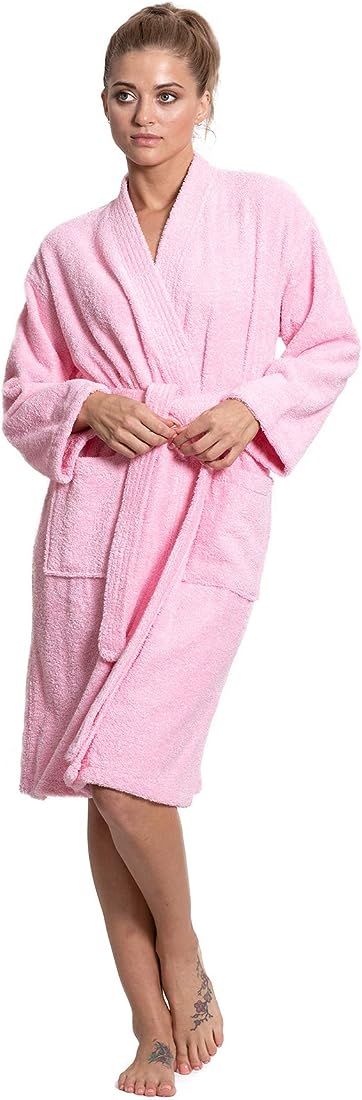 Turkuoise Soft & Absorbent Towel Robe, 100% Cotton Turkish Terry Cloth Kimono Bathrobes for Women | Amazon (US)