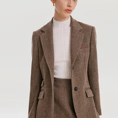 Washable Wool Split Leather Blazer | GoeliaGlobal