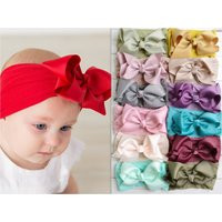 Nylon Bow Headband, Large Ribbon Bow, One Size Fits All Nylon Headbands, Wide Baby 5"" Bow Nylon Hea | Etsy (US)