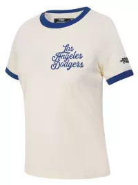 Pro Standard Women's Los Angeles Dodgers Cream Ringer Souvenir T-Shirt | DICK'S Sporting Goods