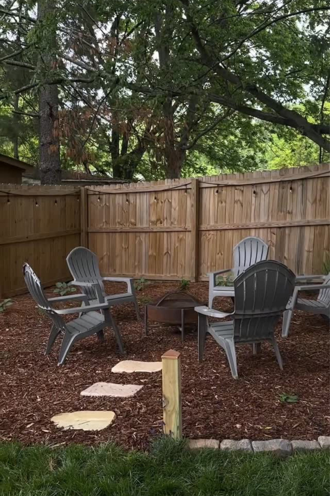 Right in time for summer nights 🪵🔥 #transformation #backyard #firepit