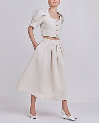 Endless Rose High Waisted Tweed Maxi Skirt | Express