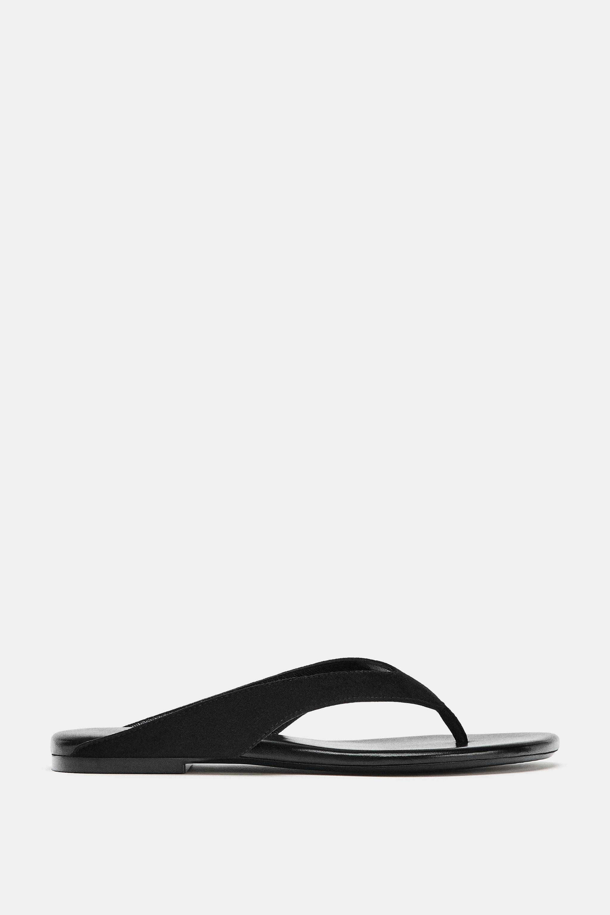 FLAT LEATHER SANDALS | Zara UK