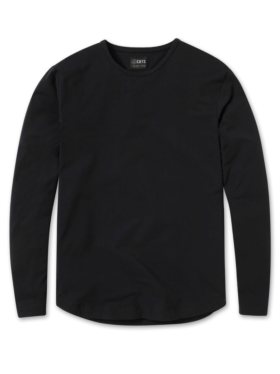 AO Long Sleeve Curve-Hem Tee | Cuts Clothing