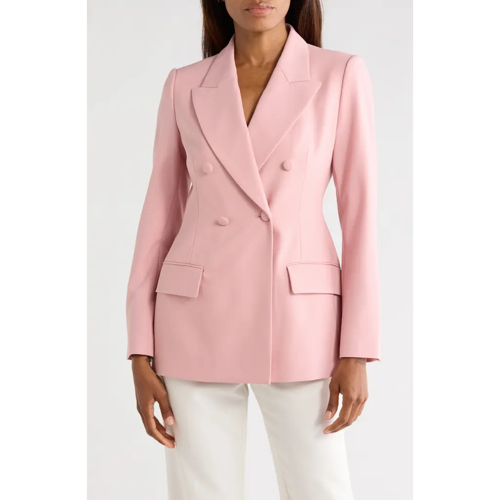 Rebecca Taylor Calvary Twill Double Breasted Blazer in Calamine Pink at Nordstrom Rack, Size 2 | Nordstrom Rack