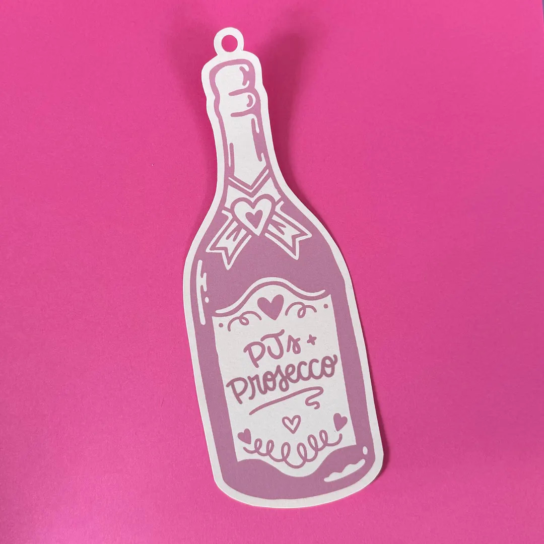 Pjs and Prosecco, Champagne Bridesmaid Name Tag, Gift Tag, Bachelorette Proposal, Bridal Shower, ... | Etsy (US)