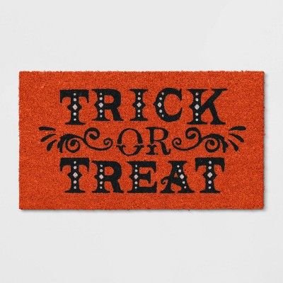 1&#39;2&#34;x2&#39;2&#34; Trick or Treat Halloween Doormats Orange - Threshold&#8482; | Target
