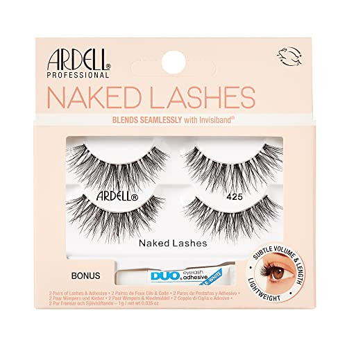 Ardell Naked Lashes 425, 2 Pairs, with 1g DUO Pipette Clear-White Adhesive, Subtle Volume & Length, 1 Set | Amazon (US)