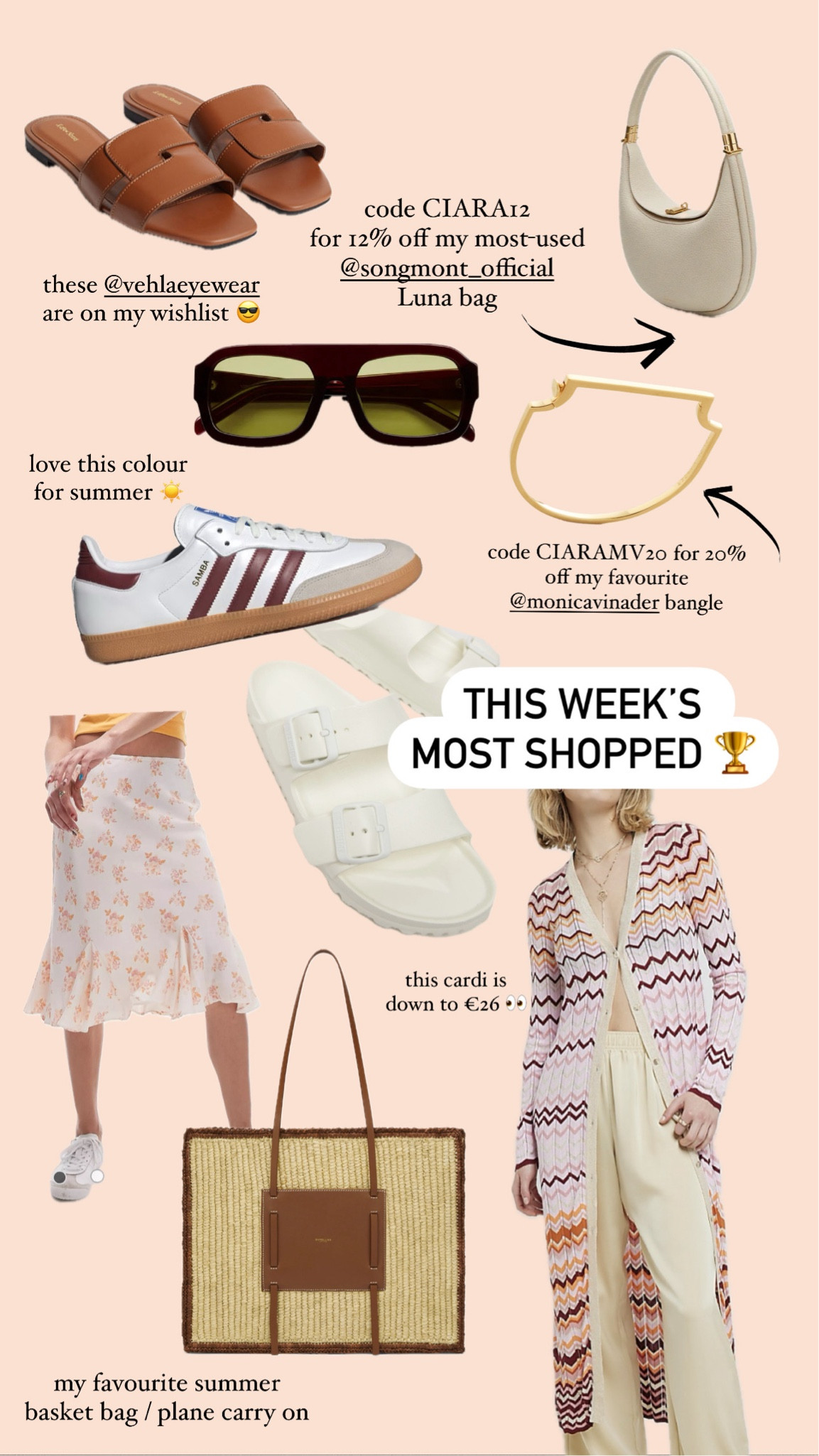 This weeks most shopped products by you 🏆 featuring my exclusive discount codes for my Songmont Luna bag and my Monica Vinader jewellery sparkle

#LTKsale #LTKbag #LTKsummer