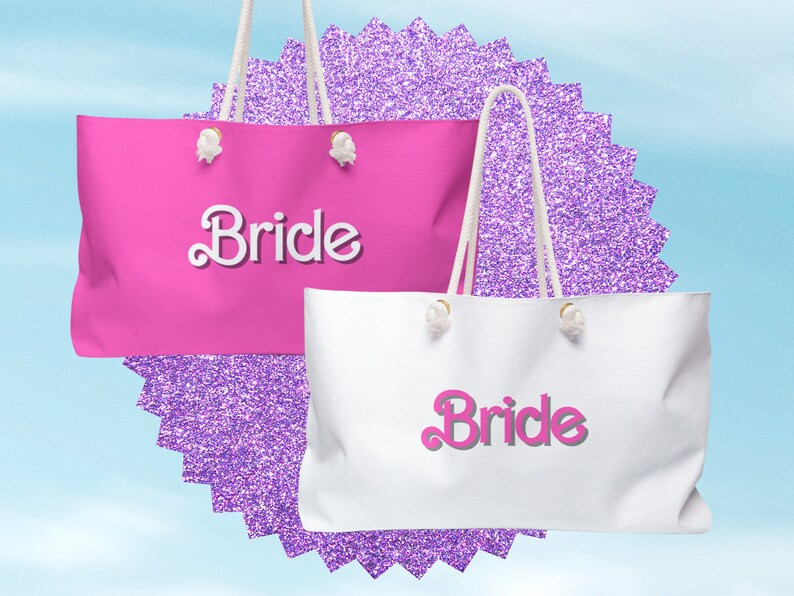 Barbie Bride Beach Bag Tote - Available in White or Pink | Etsy (US)