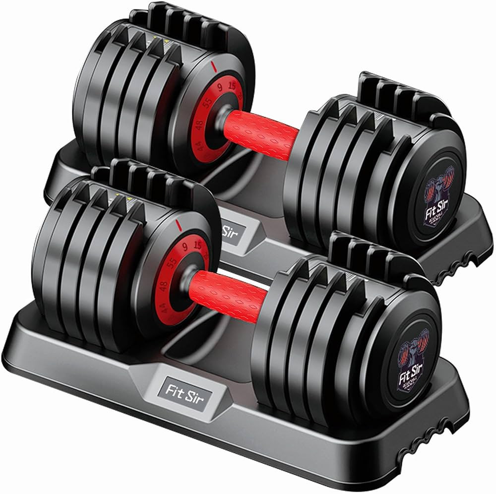 Adjustable Dumbbell Set 25/55/90LBS,10 in 1 Free Weights Dumbbell with Anti-Slip Texture Handle,1... | Amazon (US)