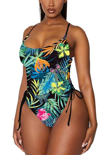 Viottiset Women's Ruched High Cut One Piece Swimsuit Tummy Control Bathing Suit Monokini | Amazon (US)