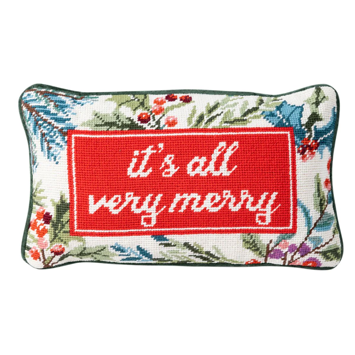 Very Merry Needlepoint Pillow | Furbish Studio