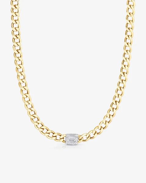 Emerald Illusion Curb Chain Necklace | Ring Concierge