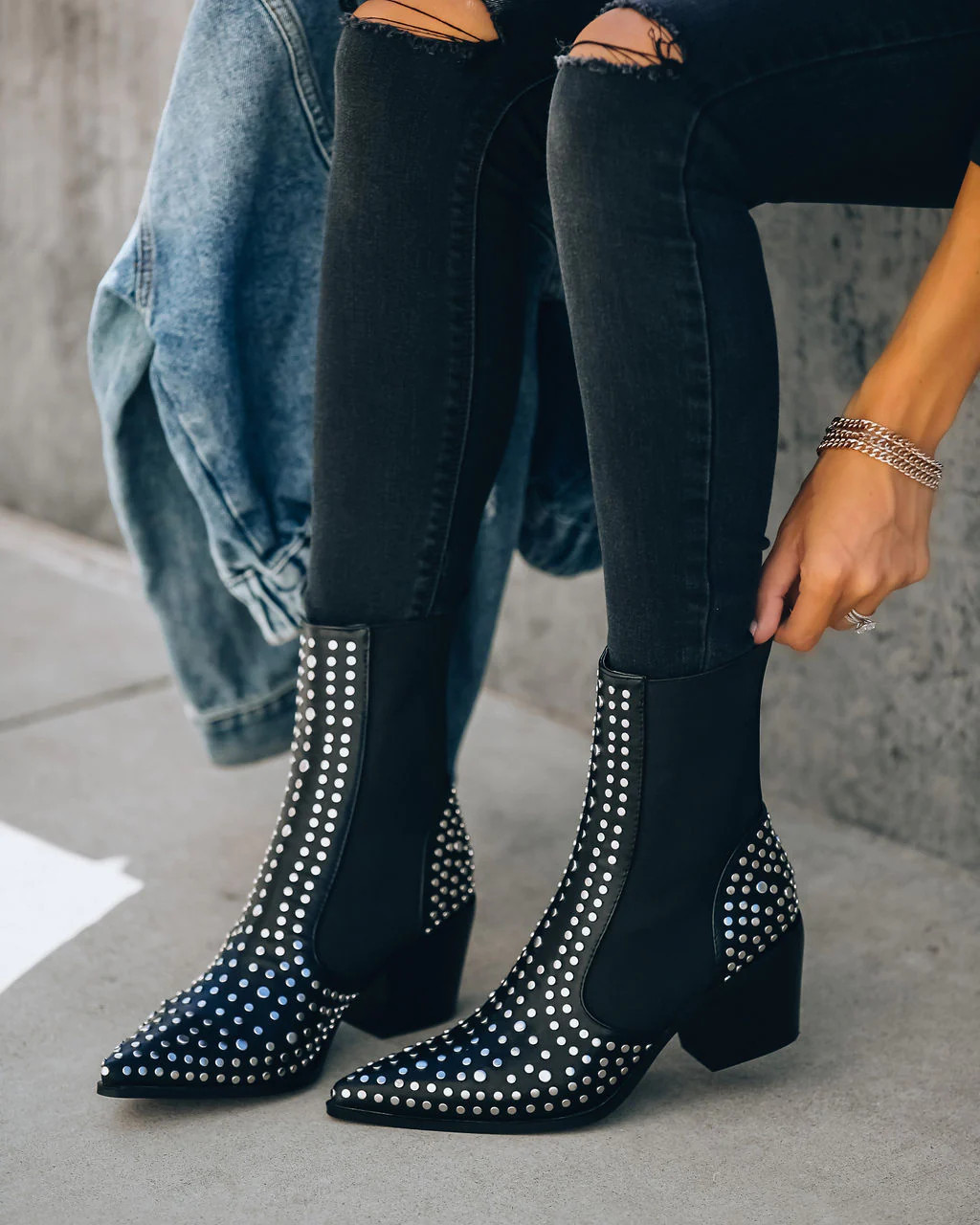 Motorway Studded Heeled Chelsea Boot (5.5) | VICI