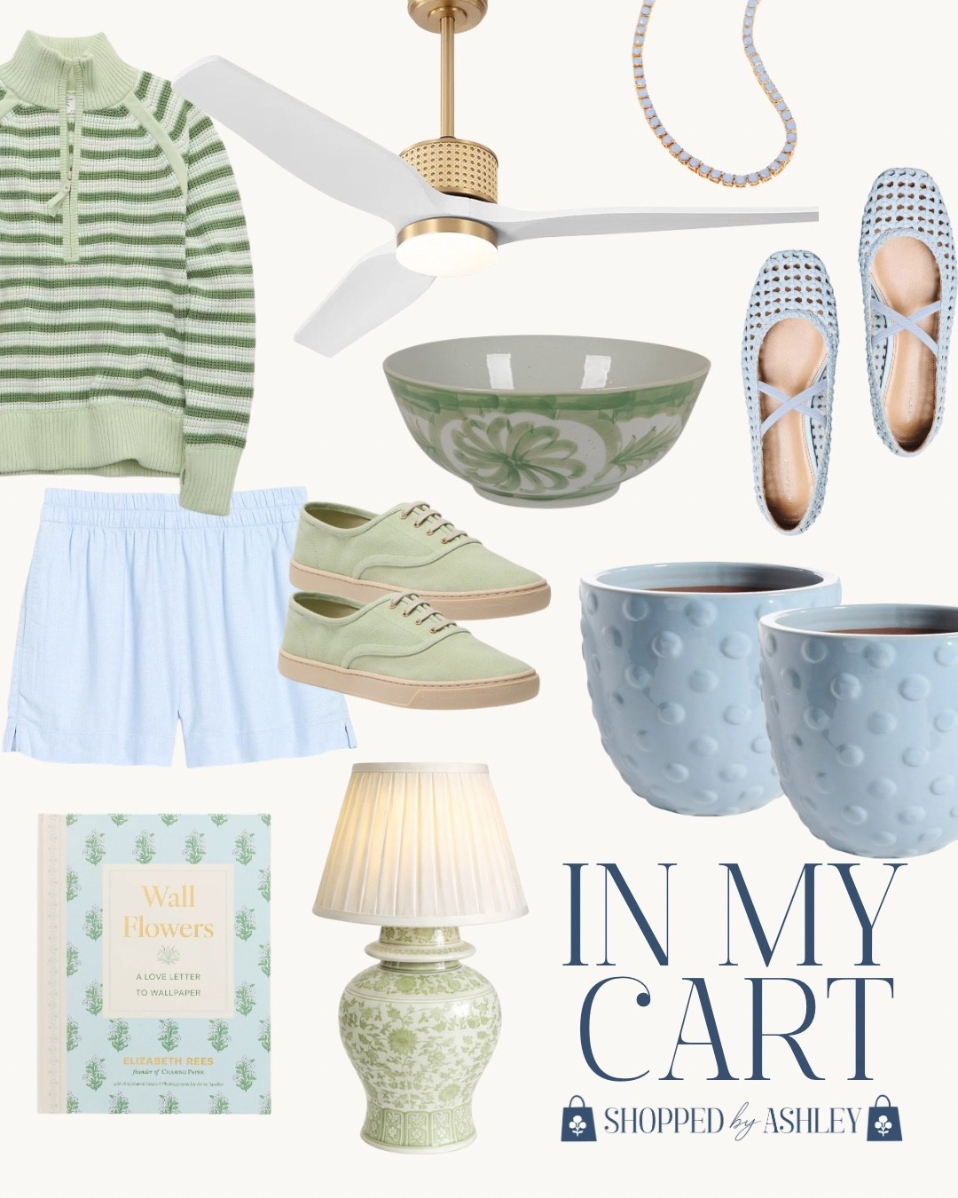 New finds in my cart right now!

Grandmillennial style, preppy style, blue and green decor, Anthropologie new arrivals, blue planters, pretty ceiling fan, cordless lamp 

#LTKHome