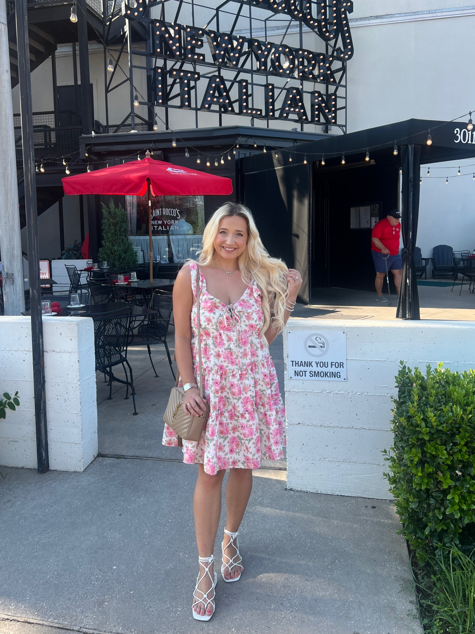 Date night last night 💞 Wearing the cutest lil dress from @reddress // linked on my LTK 