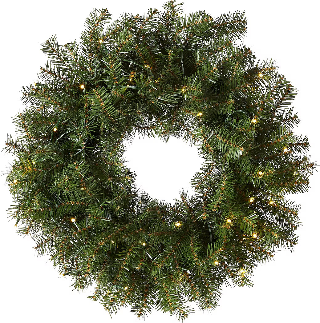 National Tree Company 24 in Pre-Lit Norwood Fir Artificial Christmas Wreath, Christmas Decoration... | Amazon (US)