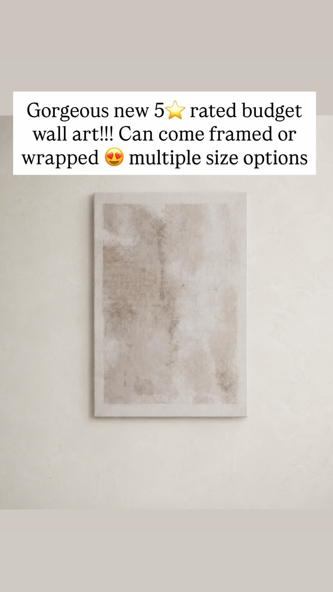 Gorgeous new 5⭐️ rated budget wall art!!! Can come framed or wrapped 😍 multiple size options