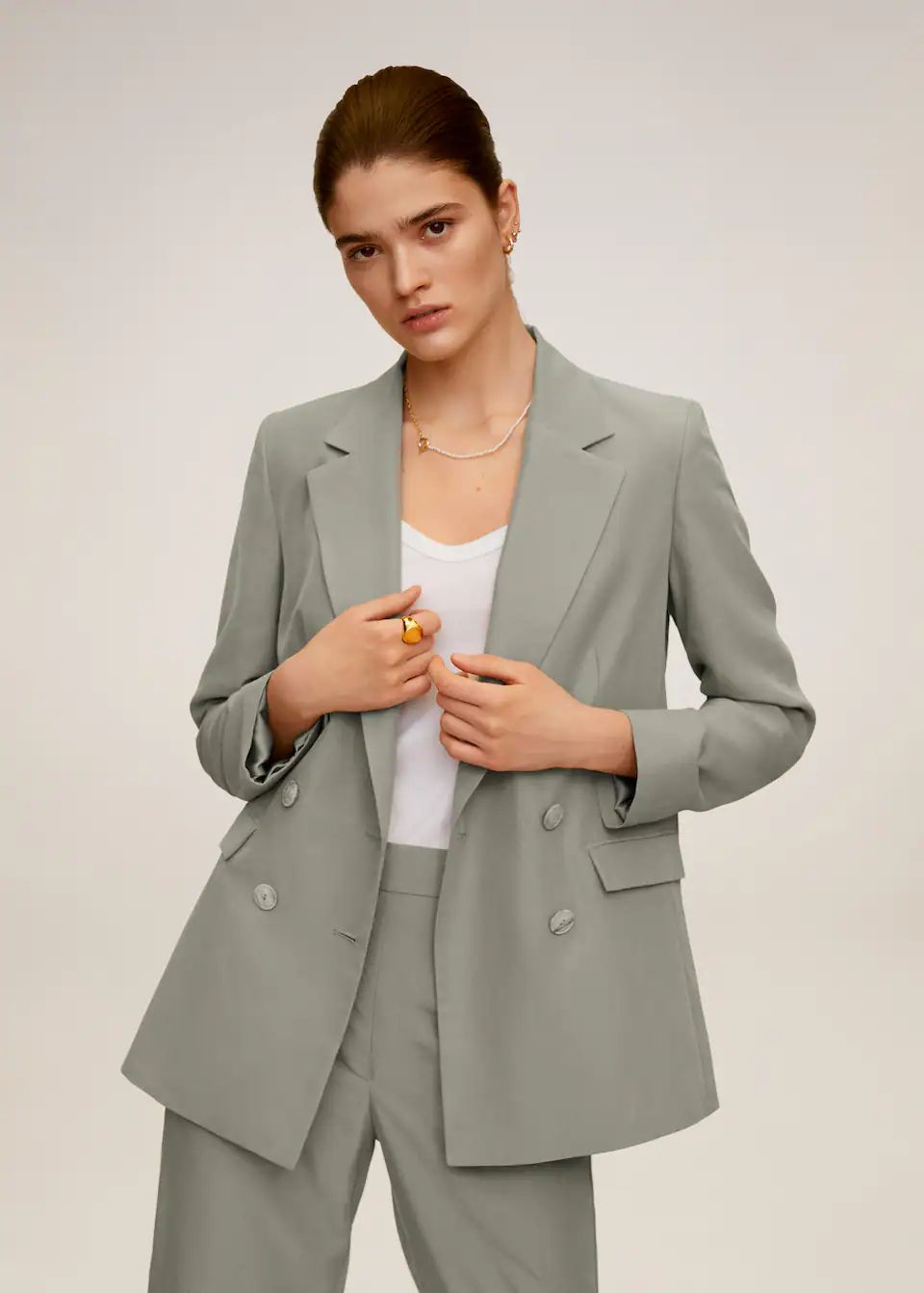 Double buttoned modal blazer | MANGO (US)