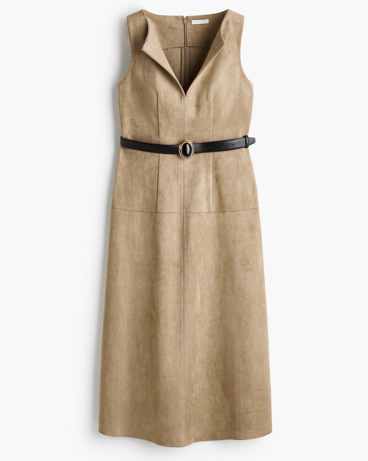 Faux suede belted fall workwear dresses