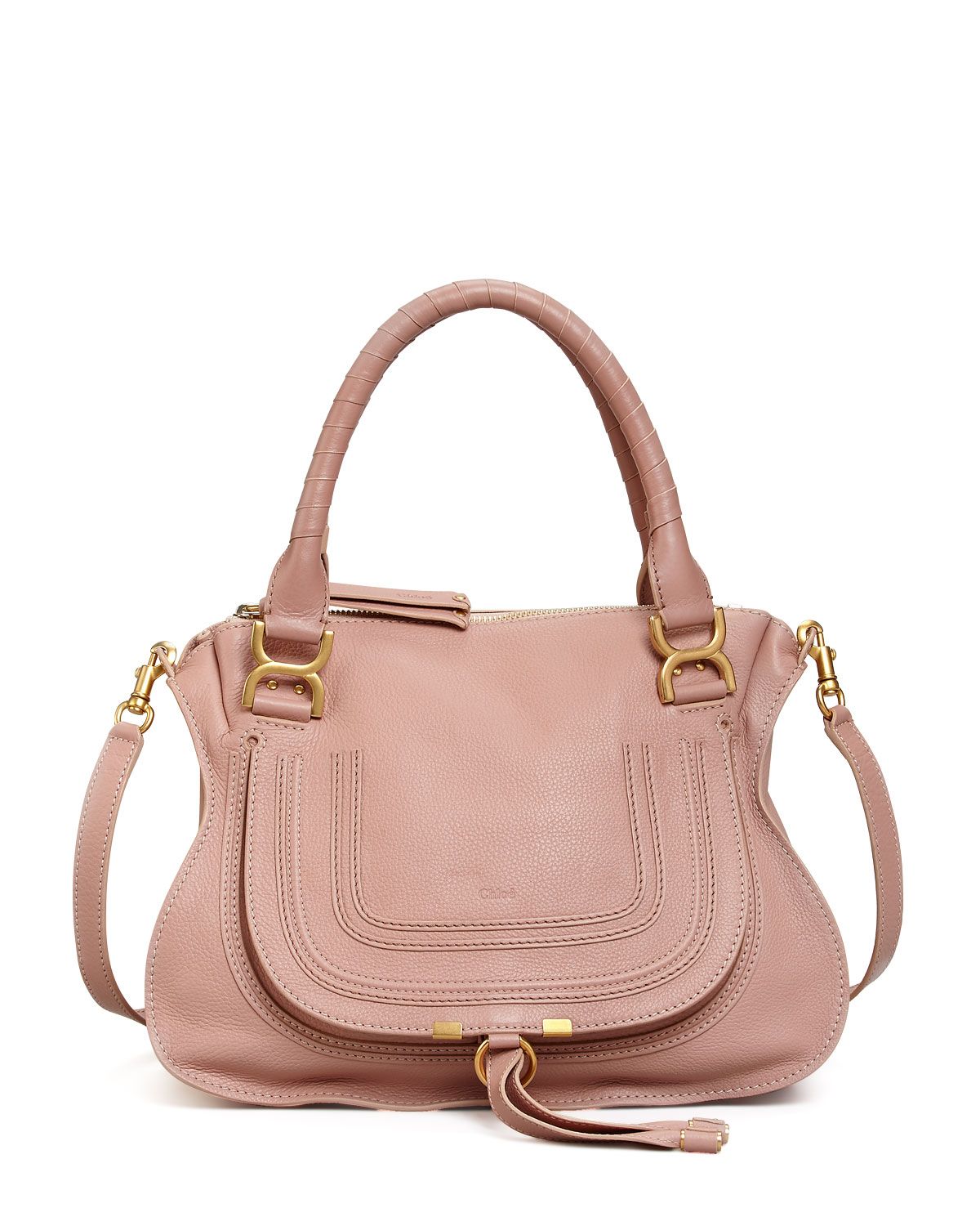 Marcie Medium Satchel Bag, Pink - Chloe | Neiman Marcus