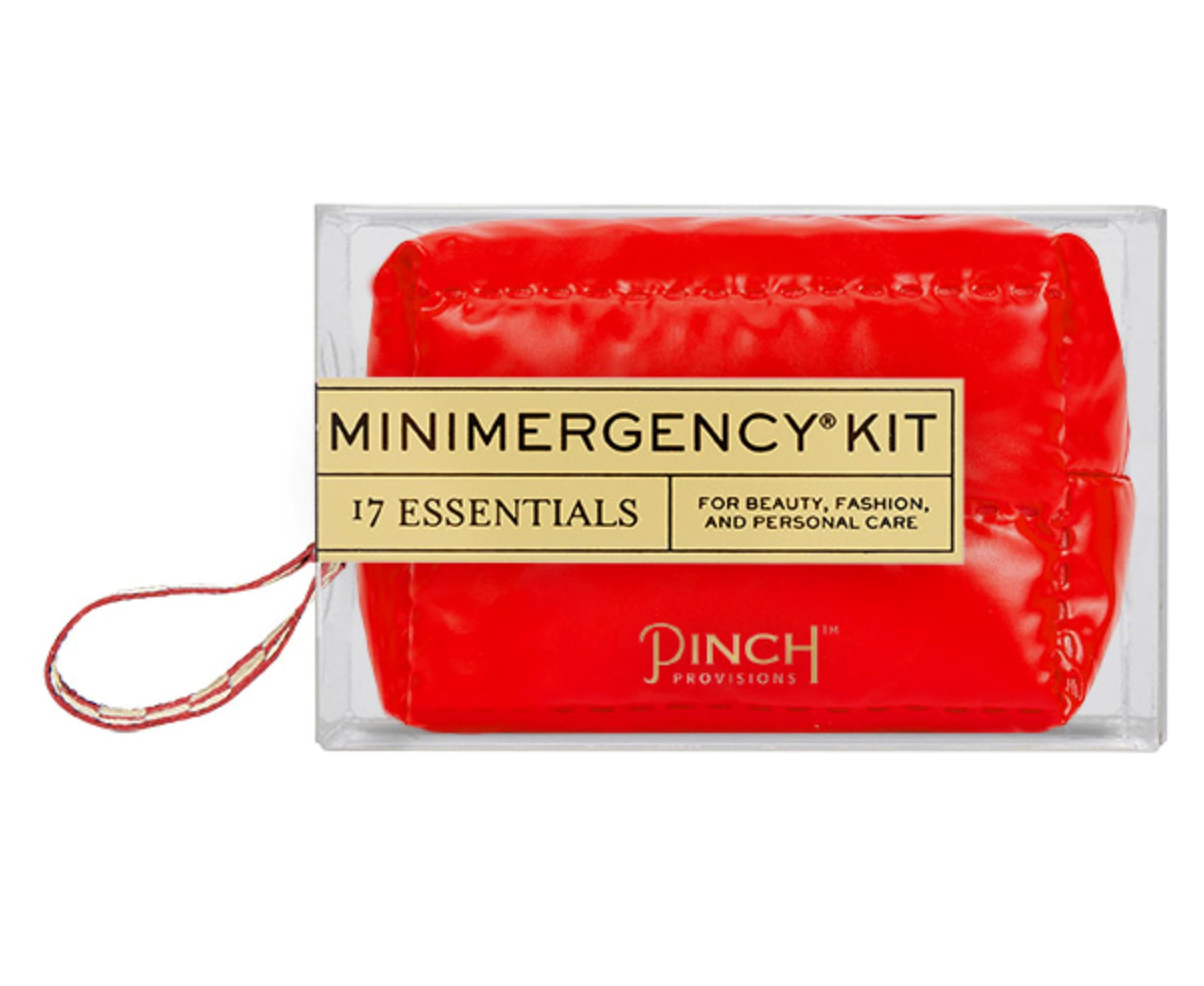 Pinch Provisions Red Puffer Minimergency Kit, Includes 17 Travel-Sized Cosmetic Essentials, Conve... | Amazon (US)