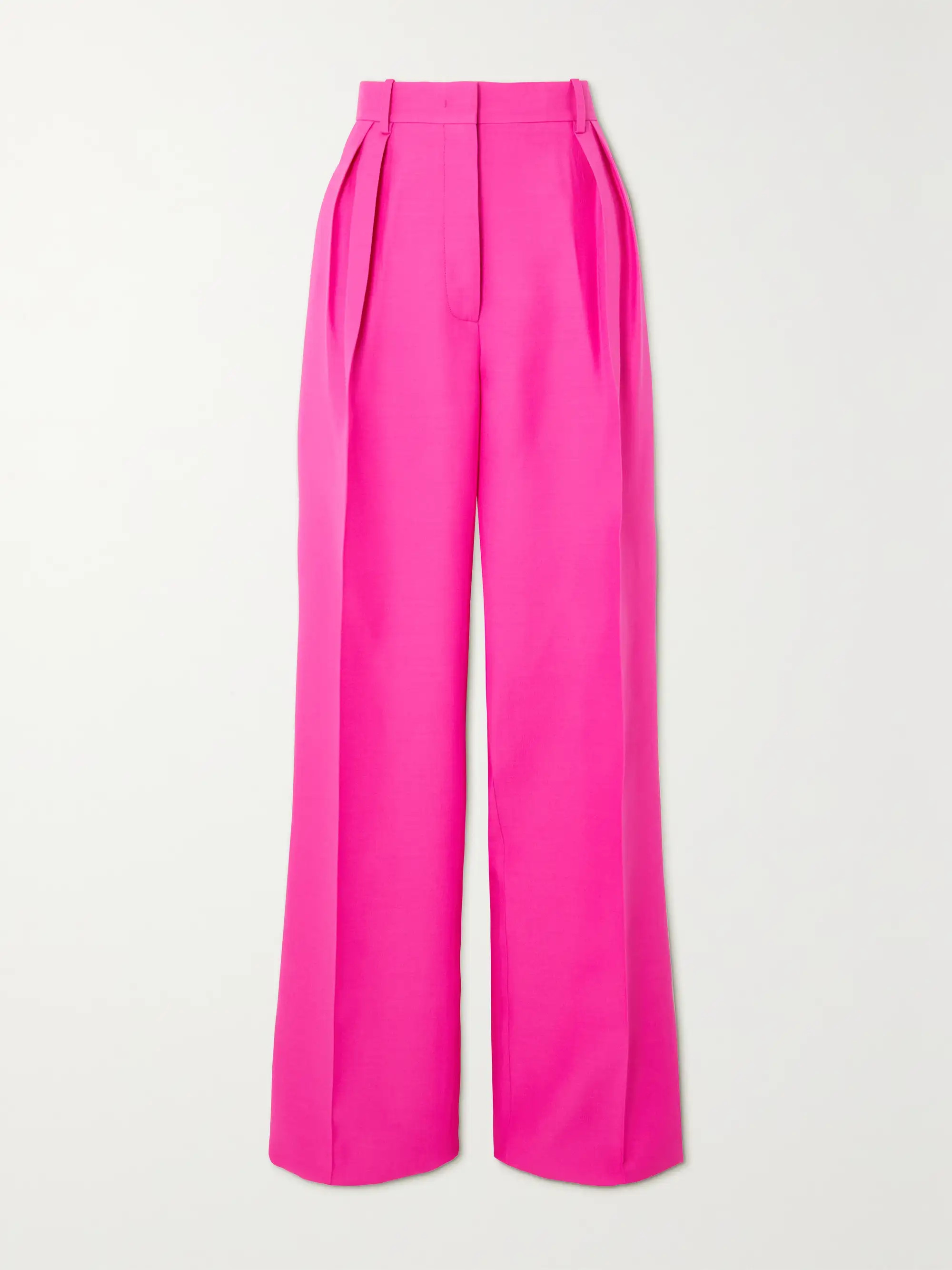 VALENTINO GARAVANIPleated wool and silk-blend crepe wide-leg pants | NET-A-PORTER (US)