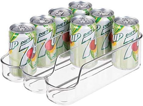 mDesign Small Plastic Kitchen Storage Organizer Divided Bin for Tall Skinny Soda/Pop Cans - 3 Com... | Amazon (US)