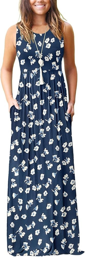MOLERANI Women's Loose Plain Maxi Dresses Casual Long Dresses with Pockets | Amazon (CA)
