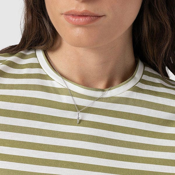 Chelsea Crew Neck Tee - Green Stripe | Saint + Sofia