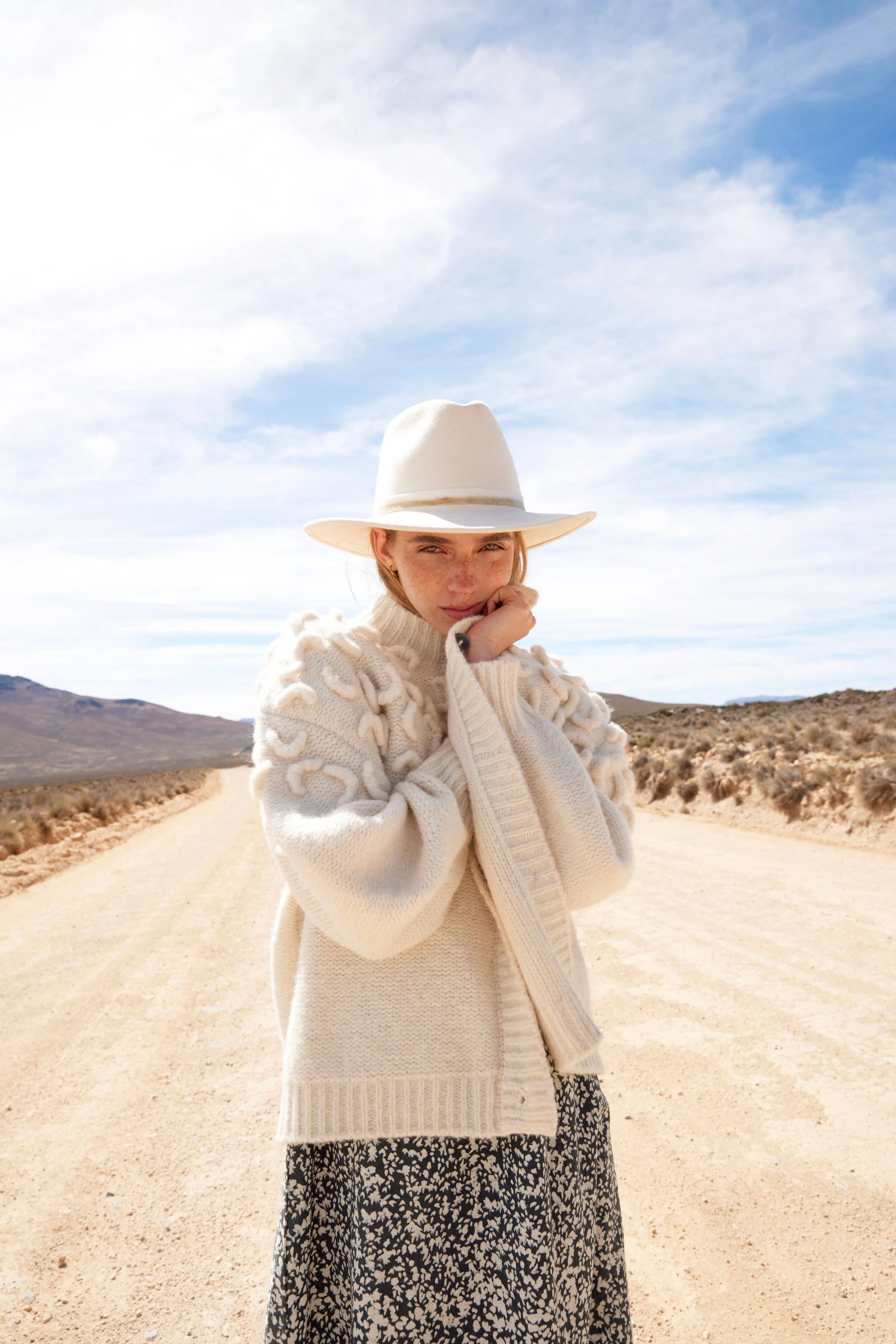 cusco cardigan in ivory - MIRTH | MIRTH