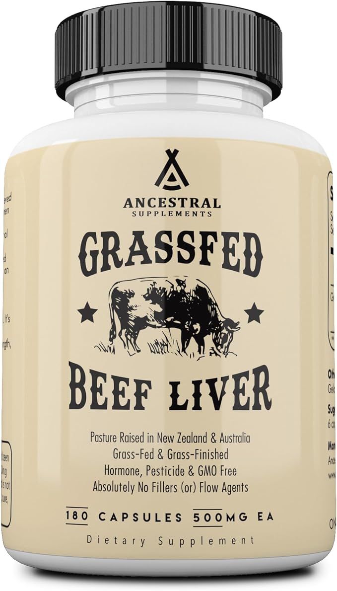 Ancestral Supplements Grass Fed Beef Liver Capsules, Supports Energy Production, Cleansing, Diges... | Amazon (US)