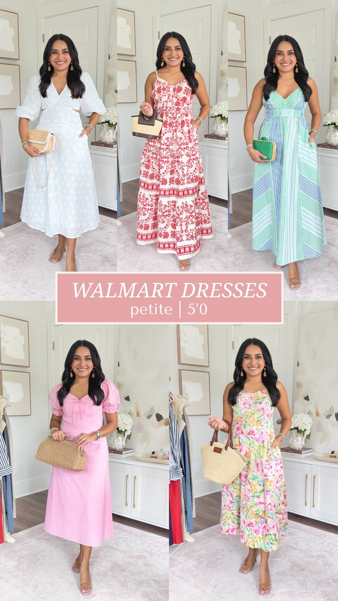 Walmart Summer Dresses!
For reference: I’m 5’0, petite, 32b bra size, and 2/26 in bottoms, pear shaped. 
*Everything I share is unaltered! TTS means true to size. Between size 5-6.5 in shoes

Dresses size xs TTS
Clear heels size 5 TTS

#LTKootd #LTKSaleAlert #LTKPetite