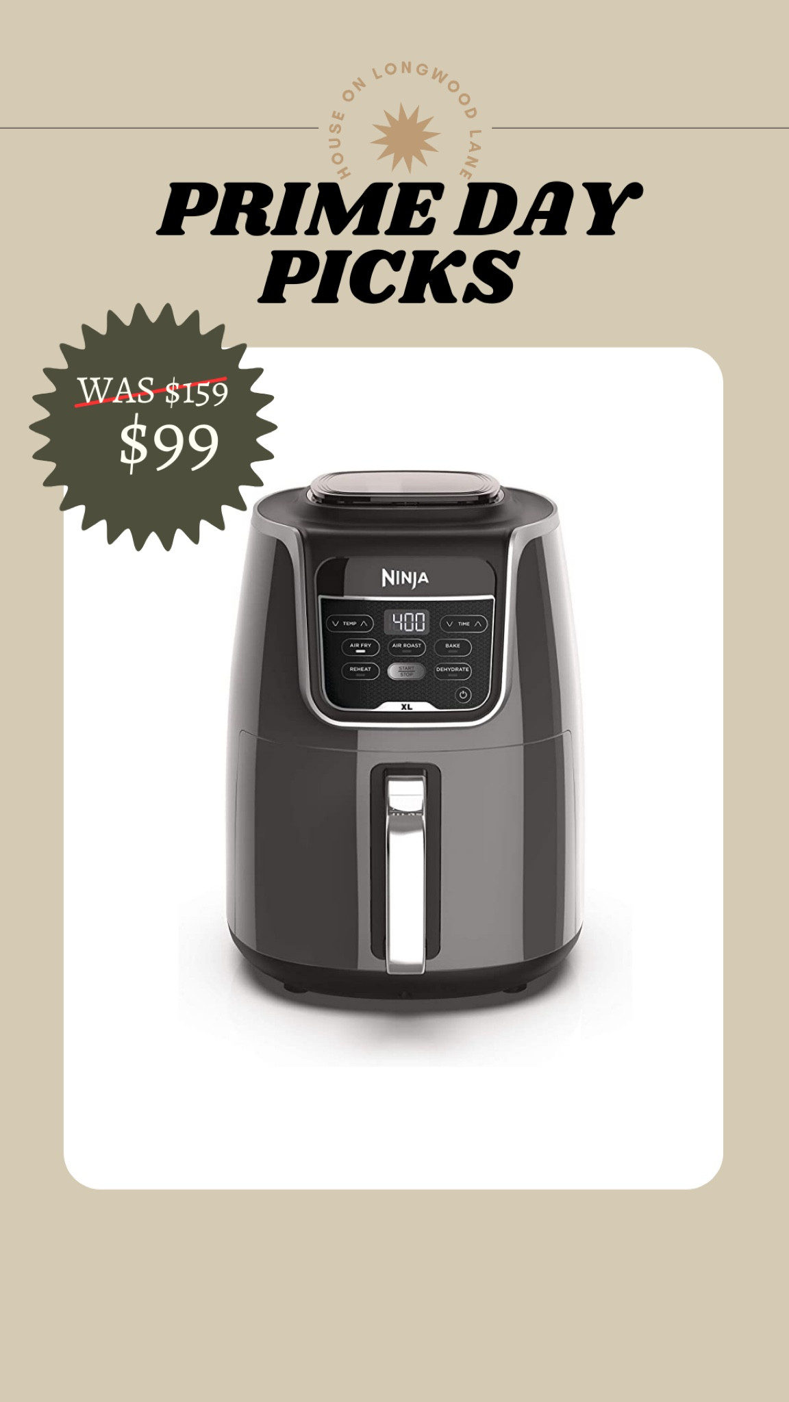 Save 37% off the Ninja Air Fryer XL! 

#LTKFind #LTKsalealert #LTKxPrimeDay