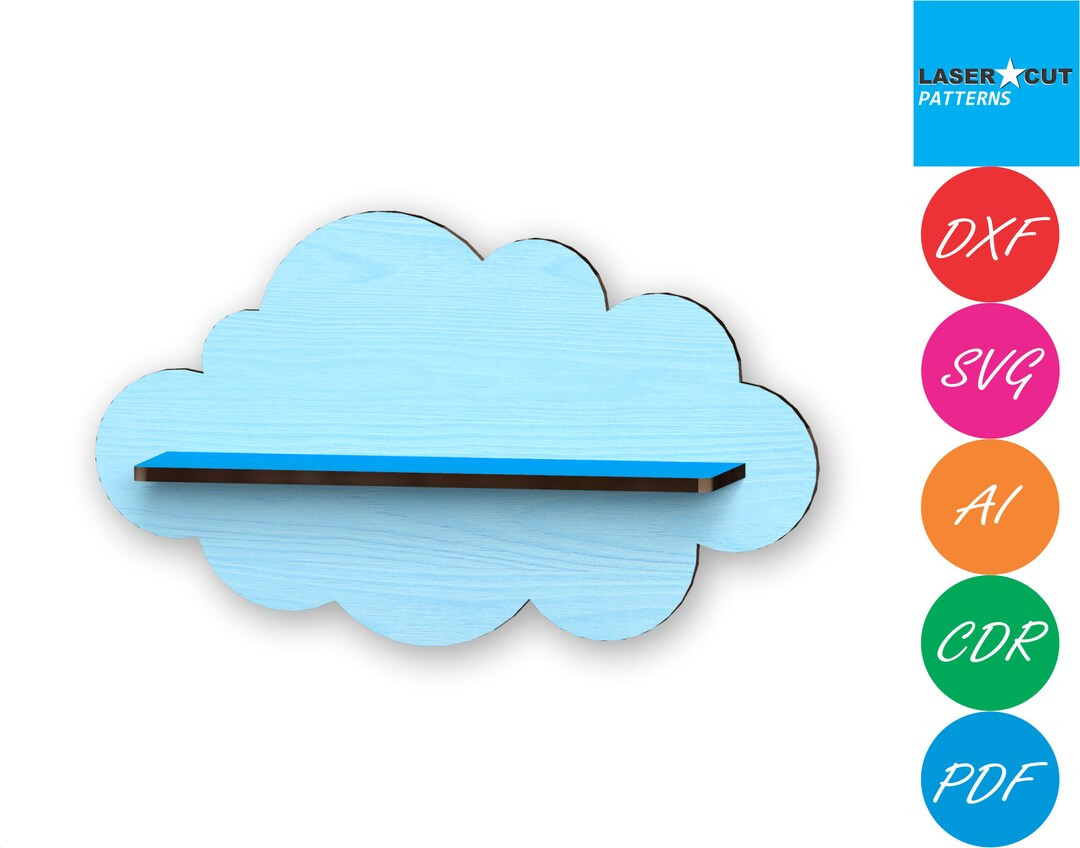 Cloud Shelf,Laser Cut Files - Svg+Dxf+Pdf+Ai+Cdr+Eps - laser Files - Instant Download - laser cut... | Etsy (US)