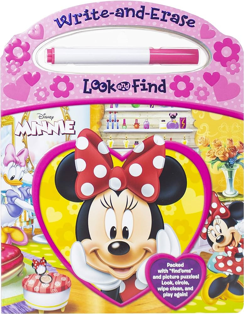 Disney Minnie Mouse - Write-and-Erase Look and Find - Wipe Clean Learning Board - PI Kids | Amazon (US)